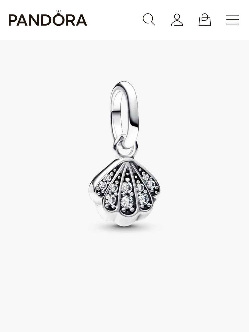 Pandora Sterling Silver Shell Dangle Charm